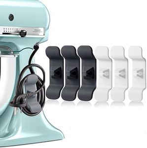 6 Pack Cord Organizer for Appliances, Kitchen Appliance Cord Winder Stick On, Tidy Wrap Cord Wrappers Cord Holder for Small Kitchen Appliances, Mixer, Blender, Pressure Cooker and Air Fryer