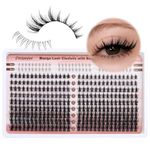 Focipeysa Manga Lash Clusters Wispy Eyelash Extensions 330Pcs Anime Lashes Extension Natural Eyelash Clusters 8-16mm Individual Eyelash Extension Bottom Lashes