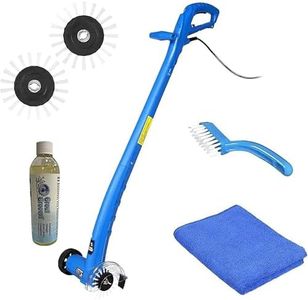 Grout Cleaner Bundle, Electric Stand Up Tile Grout Cleaner Machine with 20’ Cord, 3 Brush Wheels, 1 Cleaner, 1 Grout Hand Brush, 1 Microfiber Cloth