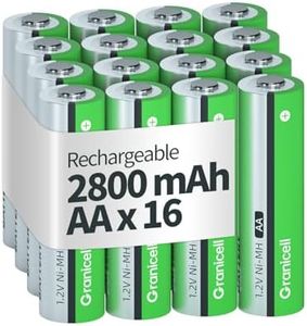 Granicell AA Rechargeable Batteries 3000 mAh High Capacity 1300 Cycle,1.2V NiMH Low Self Discharge AA Battery,16 Pack