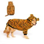 HOTUMN Large Dog Tiger Costumes Hoodie - Halloween Cosplay Costume Warm and Cute Crystal Velvet Apparel for Dogs (6X-Large)