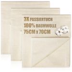 com-four® 3X Bakers Couche, Cheesecloth, Straining Cloth, Dumpling Cloth 100% Cotton - Woven Cloths for Dough Preparation - Reusable, Tear-Resistant at high Humidity - Linen Cloth for Baking Bread