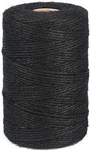 KINGLAKE Cuerda negra de yute de 200 m y 2 mm para manualidades, envoltura de regalos, jardinería, embalaje, decoración de Navidad