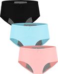 Hellove Cotton Period Panties Menstrual Leak Proof Protective Briefs For Teen Girls,Women - black - Large