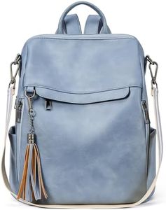 Telena Backpack Purse for Women, PU Leather Anti Theft Travel Purse Shoulder Bags with Tassel