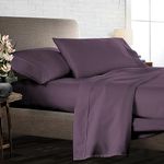 Luxury 4 Piece Egyptian Cotton Sheets Olympic - Queen Size - 800 Thread Count, 100% Cotton Sheets, 15" Deep Pocket Sheet Set, Breathable, Soft and Premium Cotton - Plum