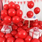 Jobkoo Red Balloons, Red Latex Balloons 12 Inch, 60 PCS Bright Biodegradable Balloons Red as Red Birthday Party Decorations, Helium Matte Thicker Balloon for Wedding Graduation Anniversary supplies