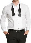 Double TWO Men's Tuxedo/Dress Shirt Pleated Front Formal Double Cuff Evening Shirt White