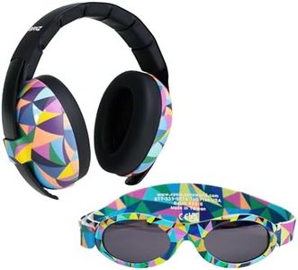 Banz Baby Ear Defenders & Sunglasses Combo - Noise Cancelling Baby Headphones & Wrap Around Baby Sunglasses - for Infants & Toddlers, 0-36 Months, Adjustable Straps - 100% UV Protection, SNR 31dB