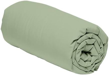 Duquennoy & Lepers 1867 Linge de lit Drap Housse 160 x 200 cm pour Matelas 2 Personnes – Grand Bonnet de 30 cm Idéal Matelas Epais en Percale de Coton 80 Fils de Qualité – Uni Vert Sauge
