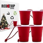 Christmas Ornaments Red Cups Set of