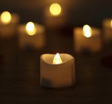 Anstore LED Tea Lights Candles, 12 Pack Realistic and Bright Flickering Battery Operated Flameless Tea Light in Warm White for Wedding Valentines Day, Christmas, Birthday Decoration, 3.2x3.6 cm