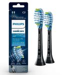 Philips Sonicare Premium Plaque Control RFID Replacement Brush Heads, Black, 2 Pack, HX9042/95