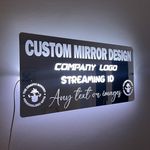 Custom Design LED Mirror & Remote | Personalised Logo Sign | Bespoke Business Sign | Office or Shop Display | Advertising Mirror | ANY TEXT OR LOGO