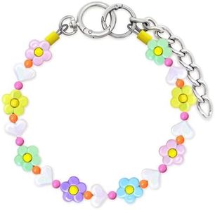 JOGIA Floral Beaded Dog Collar - Handmade Girl Dog Collar with Colorful Flower Beads, Fashion Girl Dog Accessories, Adjustable for Small, Medium, Large Dogs and Cats, Perfect for Spring and Summer Outings