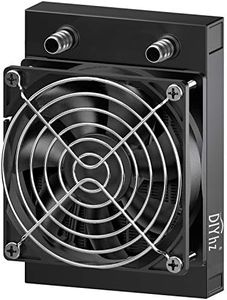 DIYhz Water Cooling Computer Radiator, 8 Pipe Aluminum Heat Exchanger Liquid Cooling Radiator Heat Sink 80mm with Fan for CPU PC Laser Water Cool System DC12V Black