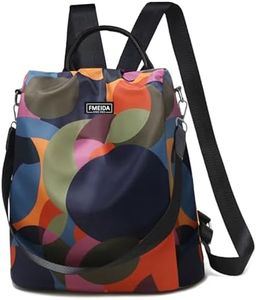 Fmeida Backpack Purse for Women Anti Theft Travel Bag Convertible Fashion Backpack Casual Shoulder Bag, Multicolored-dark