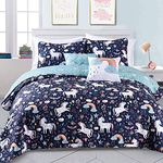 PB&J Unicorn Heart Quilt Navy/Multi 4PC Set Twin