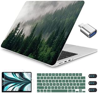 CISSOOK Compatible with MacBook Air 13.6 inch Case M2 A2681 with Touch ID 2022 Release, Forest Hard Shell Case with Keyboard Cover +Screen Protector +USB C to USB Adapter for M2 Air 13.6 2022, Forest