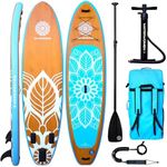 Women's Paddle Board 10'6 Inflatable Stand UP Paddle Board & Accessory Package Including Adjustable SUP Paddle, Stylish Backpack, Ankle Leash & Pump. Super Stable, Great for All Skill Levels