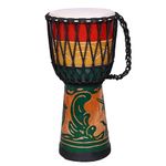 StarJam Single Wood Shell Mahogany Wood Djembe Drum – 10 Inches Diameter X 20 Inches Height Musical Instrument Deep Carved – Dolphin Carved Djembe