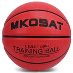 MKOBAT 28.5" 2.2LBS Weighted Basketball Heavy Size 6 Training PU Leather Indoor Outdoor Basketball for Women Youth Improving Ball Handling Dribbling Passing Skill Equipment (Deflated)