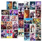 Thepaper9store Demon Slayer Posters| Anime Wall Collage Kit|Self Adhesive|4 x 6 Inches|Demon Slayer Anime Theme Wall Collage Posters For Room Decoration(Set Of 30)