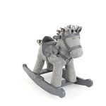 Little Bird Told Me - Stirling Rocking Horse, Grey Ride On Horse Toy with herringbone woven fabric, for Toddlers, Wooden Rockers, Saddle & Bridle, for Girls & Boys (9 Months +)