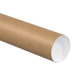 Aviditi P3026K Mailing Tubes with Caps, 3" x 26", Kraft (Pack of 24)