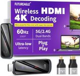 Futureagle Wireless HDMI Transmitter and Receiver 328FT/100M,4K Decode Plug & Play Portable 5G+2.4G Wireless Display Adapter Extender Kit for Video and Audio to Monitor from PC/Projector