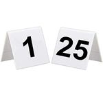 BarBits 1 to 25 Plastic Table Numbers Set - Flexible Wedding Restaurant Bars Cafe Signs