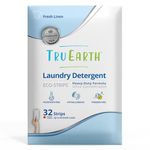 Tru Earth Platinum - Heavy Duty Laundry Detergent Sheets - Up to 64 Loads (32 Sheets), Fresh Linen Scent - Ultra-Concentrated Strips Formula - Eco-Friendly, Hypoallergenic Travel Laundry Sheets