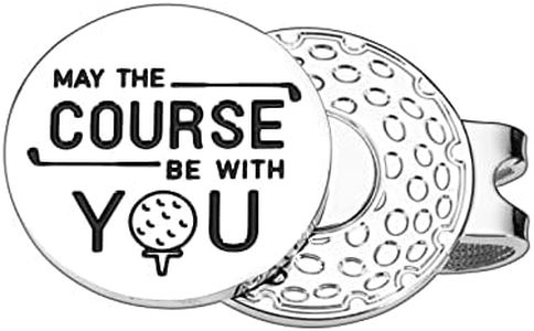 Golf Ball Markers with Magnetic Hat Clip Golf Accessories for Men Stocking Stuffers for Husband Boyfriend Men Golf Lover May The Course Be with You Birthday Valentines Day Gift for Him