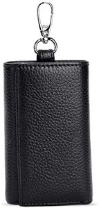 RuoFeng Keychain Key Holder Ring with 6 Hooks Snap Closure (Black)