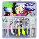 Ewolee Fishing Lure Set, 103 Pieces Colorful Fishing Artificial Baits Kits with Tackle Box and Pliers, Topwater Floating Fishing Tackle Crankbaits for Bass Trout Bass Salmon