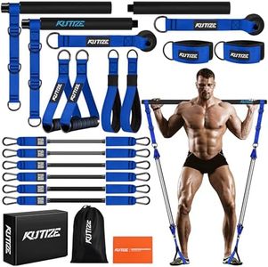 KUTIZE Pilates Bar, 330lbs Heavy Duty Pilates Equipment, Multifunctional Pilates Bar Kit with Resistance Bands for Working Out, Squats, Portable Home Gym Full Body Workout Equipment for Men Women