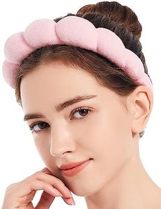 Makeup Headband for Women,Mimi and Co Spa Headband Skincare Headband,Sponge & Terry Towel Cloth Fabric Headband for Skincare,Makeup Removal, Shower, Skincare. (Pink)