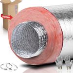 Cuchiilo 10 Inch 25 Feet Insulated Flexible Duct R8,10 Inch Flexible Duct R8, Insulated 10 Inch, Insulated Flexible Duct HVAC, for Heating and Air Conditioning HVAC Systems