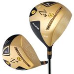 MAZEL Titanium Golf Driver for Men 460CC Right Handed, Premium Cup Face Design Maxize Ball Distance (Gold 2.0, 10.5 S)