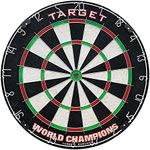 Target Darts World Champions Dart Board | Steel Tip Dartboard with Self Recovering Sisal Bristles & Rotational Score Ring | Regulation Competition Size Dart Board Set | Professional Darts Accessories