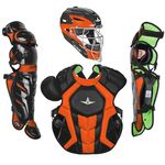 All-Star System7 Axis NOCSAE Adult Two Tone Baseball Catchers Set (Black Orange)