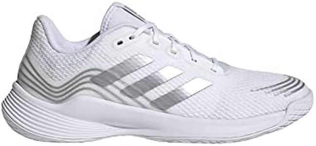 adidas Women's Novaflight Volleyball Sneaker, White/Silver Metallic/White, 7.5