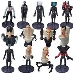 Monsles Skibidi Toilet Toy 13Pcs Skibidi Toilet Games Action Figure PVC Cameraman G Man Titan Tv Man Speakerman Toys, Black