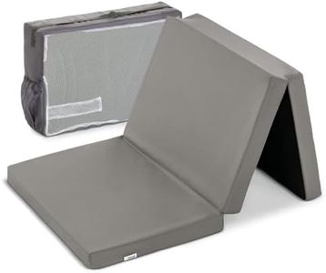 Hauck Foldable Portable 2.36 Inch Thick Sleeper Foam Mattress for Kids, Toddler Nap Pad, Travel Bed, Play Mat, 24 by 47 Inches, Gray