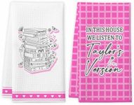 Cheroloven Music Lover Gifts for Women, 2 Pack TS Kitchen Towels, Singer Merchandise Bathroom Hand Towels, Birthday Housewarming Friendship Gifts for TS Fans Friends Sister Girlfriend Wife