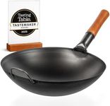 YOSUKATA 36 cm Carbon Steel Wok wit