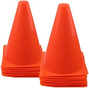 Mirepty 7 Inch Plastic Traffic Cones Sport Training Agility Marker Cone for Soccer, Skating, Football, Basketball, Indoor and Outdoor Games (Orange, 12 Pack)