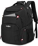 VANKEV Travel Backpack Rucksack, Extra Large Laptop Backpack for Women Men，School College Business Work Bookbag Anti Theft TSA Approved Computer Bag Fits 17 Inch Laptop with USB Charging Port(Black)