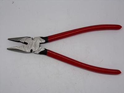 NMI Fence - 10" Utica Style Fence Pliers- Round Nosed - Red Handle