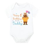 Lillypupp Cotton Body Suit For New Born Baby Boy Girl Made To Express Love For Fathers/Daddies. First Birthday As Daddy Half Sleeves Romper Bodysuit Clothes For Infant Toddler Boys Girls.